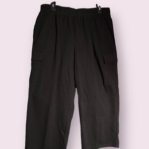 Terra & Sky Women’s Plus Size Cotton Blend Wide Leg Cropped Pants 1X 16-18